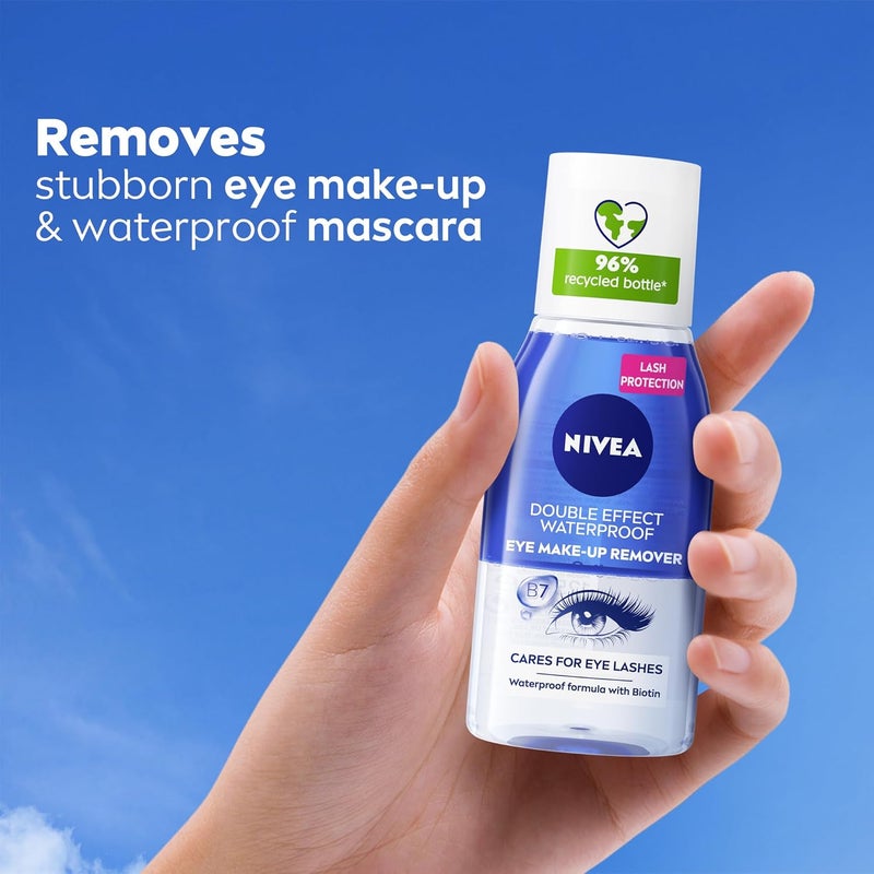 Nivea منظف مكياج العيون المقاوم للماء من نيفيا بتأثير مزدوج، حماية للرموش الحساسة، عبوة من 3 (125 مل لكل منها) - Image 2